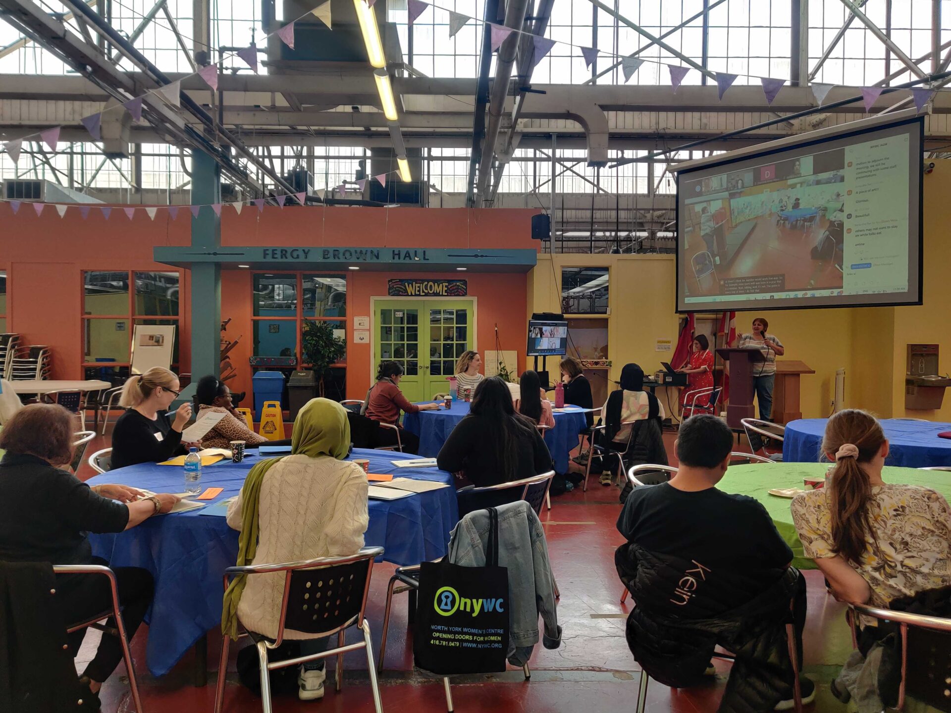 The North York Women's Centre community in Toronto connects over dinner at its annual general meeting